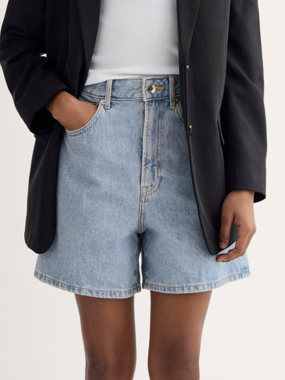 Everlane "The A-Line" Denim Short - Light Wash - Sz 30